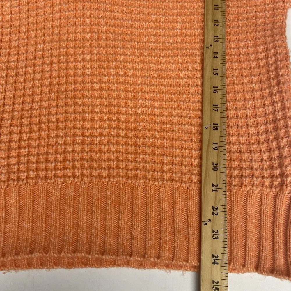 American Eagle Sweater‎ Small Waffle Knit Orange V-neck Oversized Cozy Preppy S